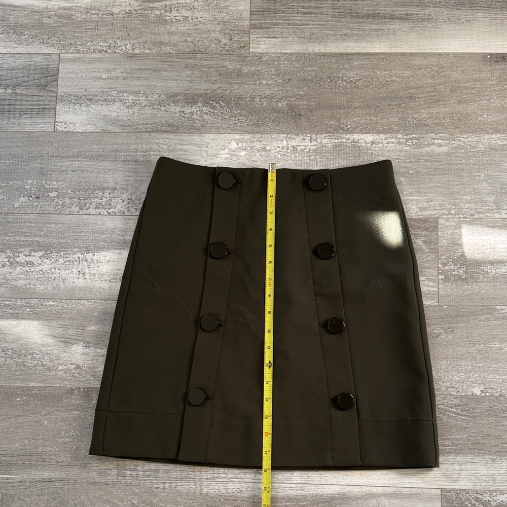 LOFT Olive Green Double-Button Mini Skirt
